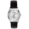 Bulova Women's Corporate Collection Black Leather Strap Watch